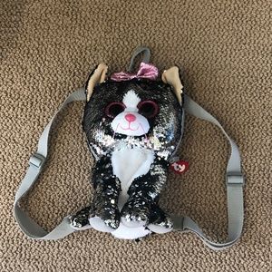 Sequined Ty Cat Backpack